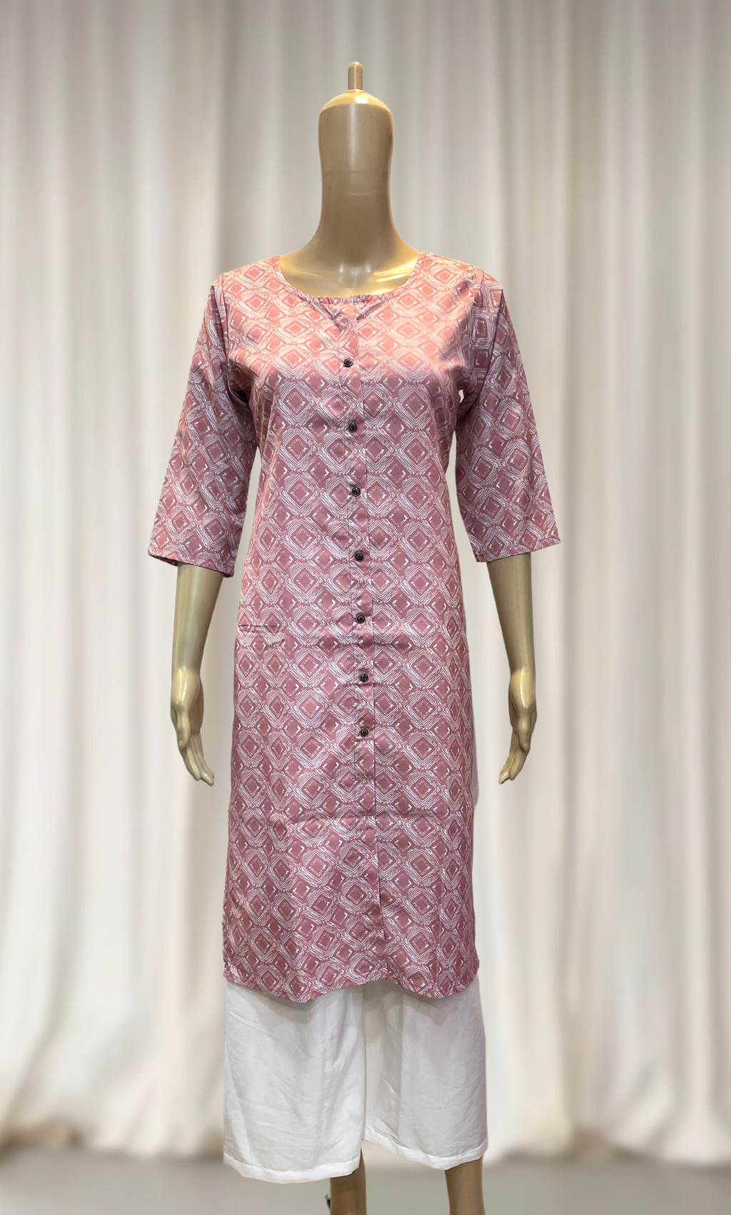 KC0025 Baby Pink Digital Printed Kurti