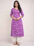 KC0080 Purple Pure Cotton Kurti