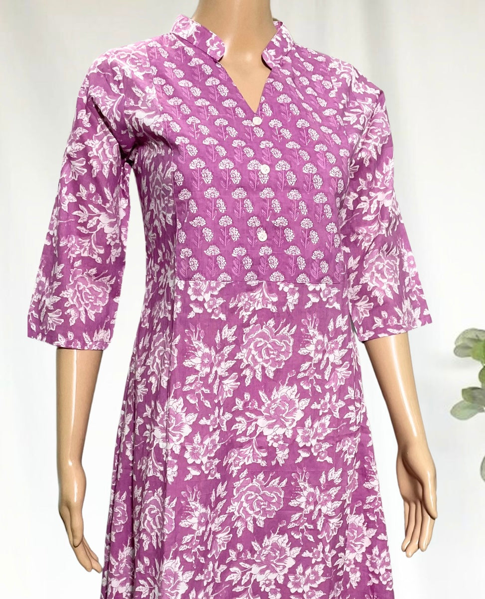KCA002 Lavender A-Line Anarkali Kurti