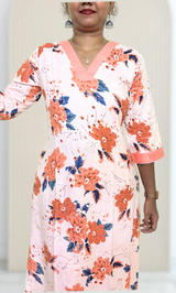 KS050 Pure cotton Aline kurti set (2 pc) (No Dupatta)