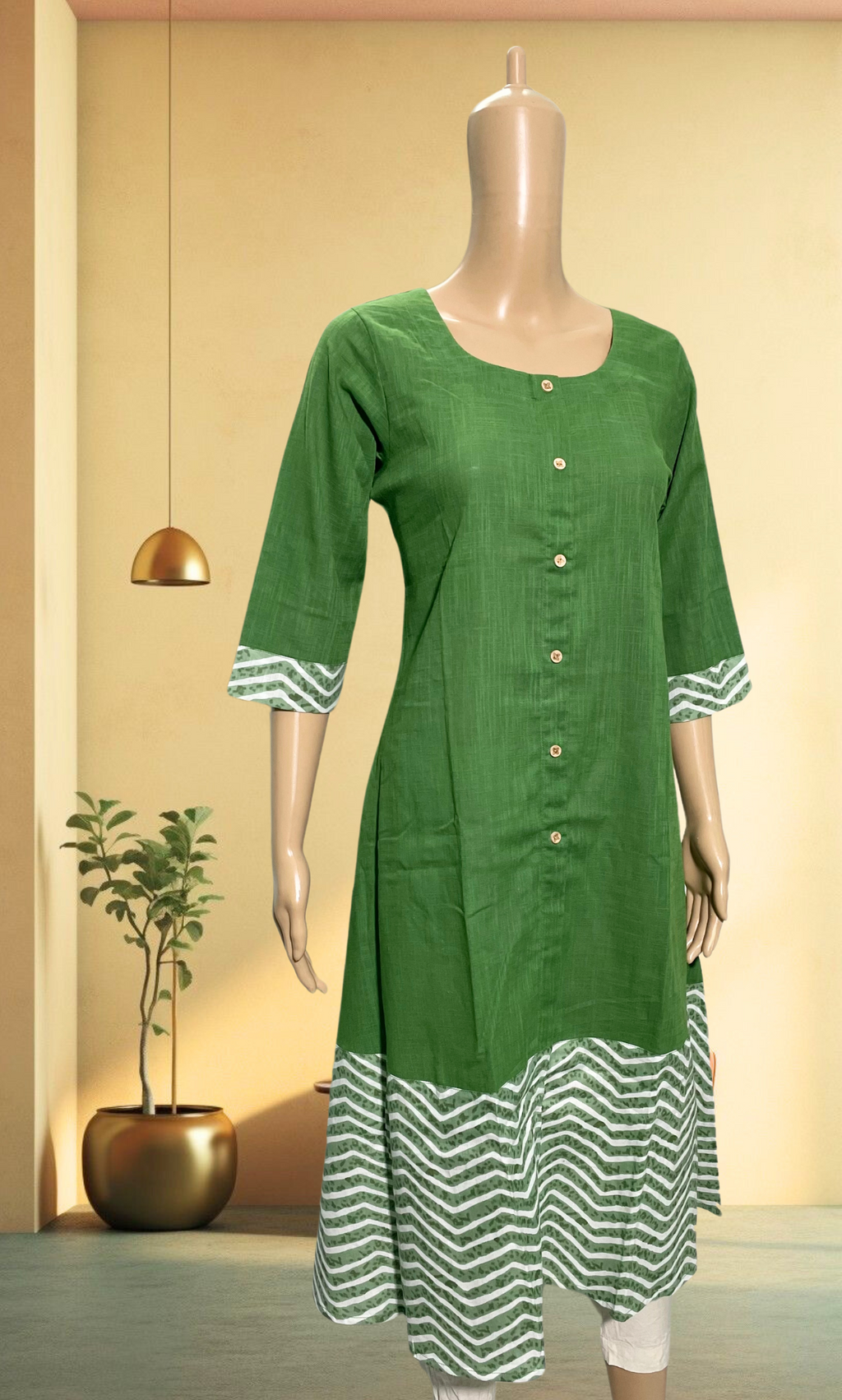 KCA004 Green A-Line Anarkali Kurti