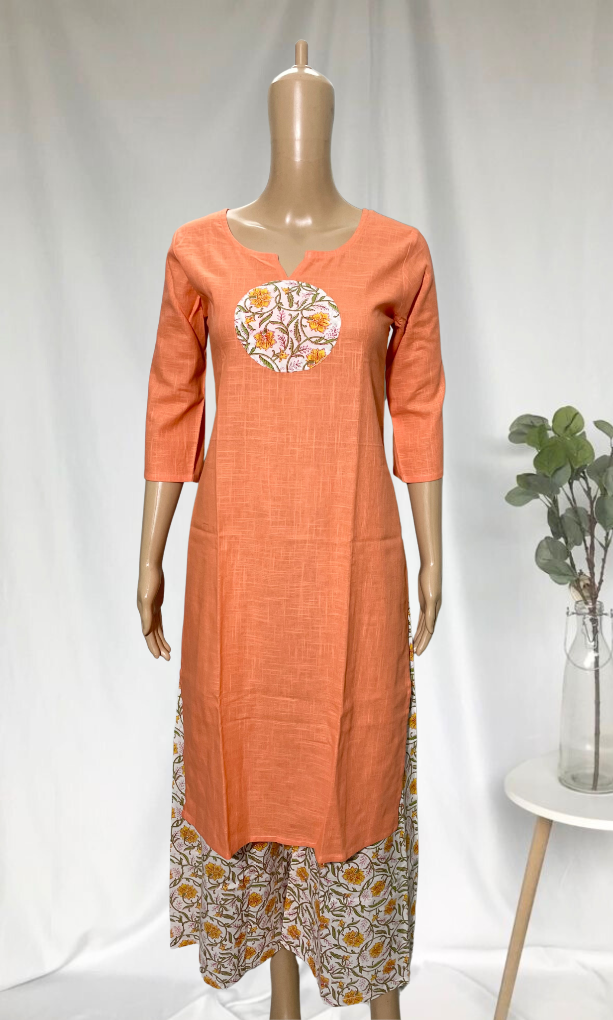 KS041 Cotton Slub Kurti Set (2 pc)