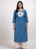 KC0079 Slub cotton Blue camel kurti