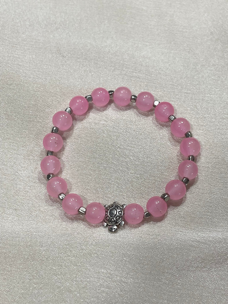 Pink and Silver beads bracelet
