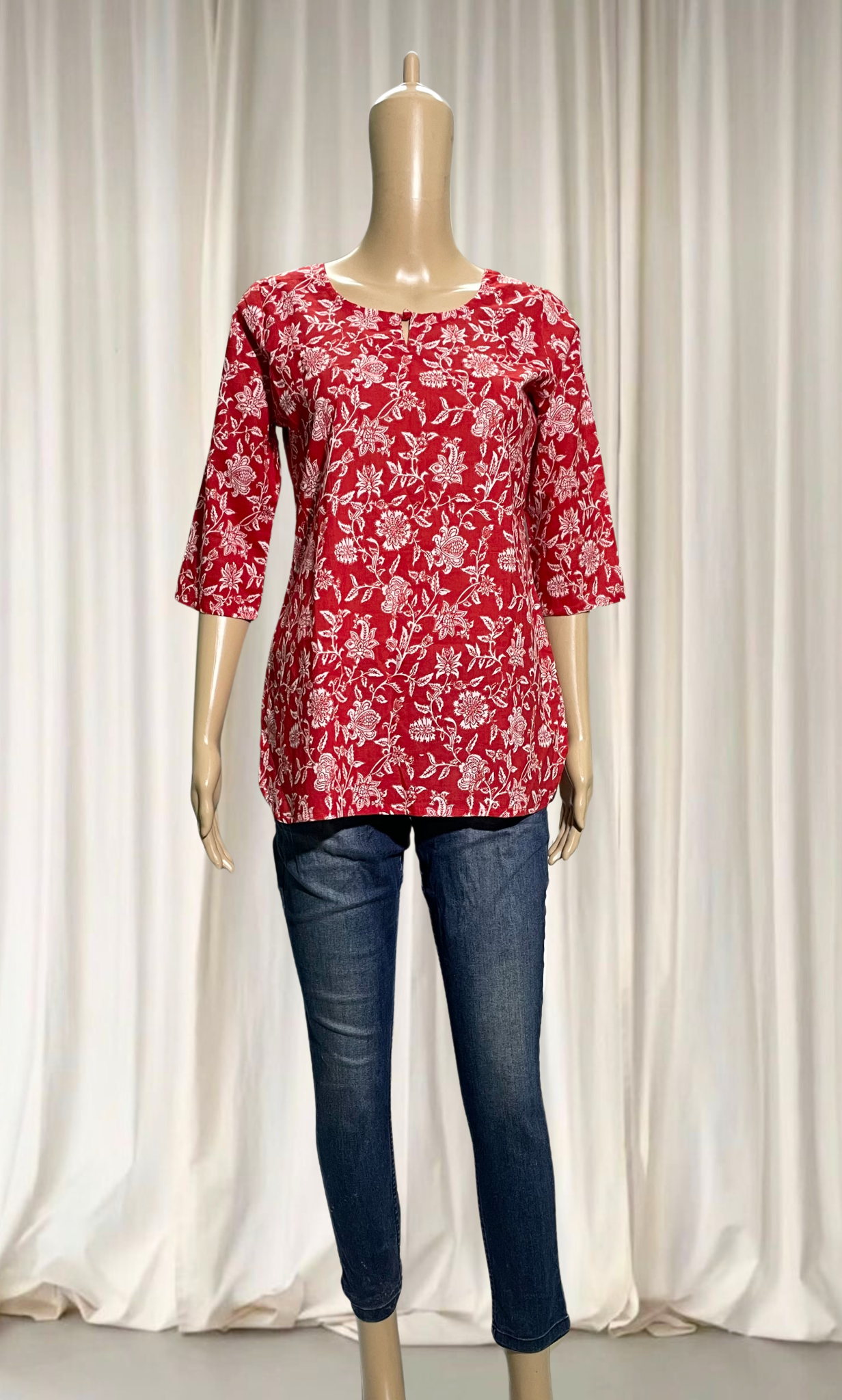 SKC002 Floral Cotton Short Top