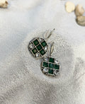 AE015 Silver Finish Oxidised Earrings
