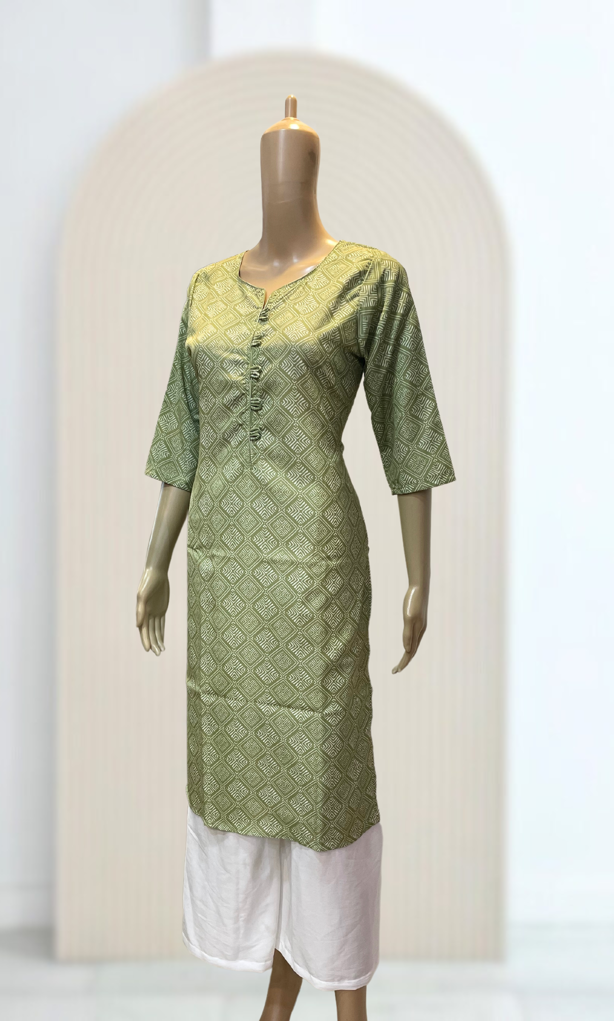 KC0024 Pista Green Digital Printed Kurti