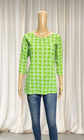 SKC001 Green floral short Kurti