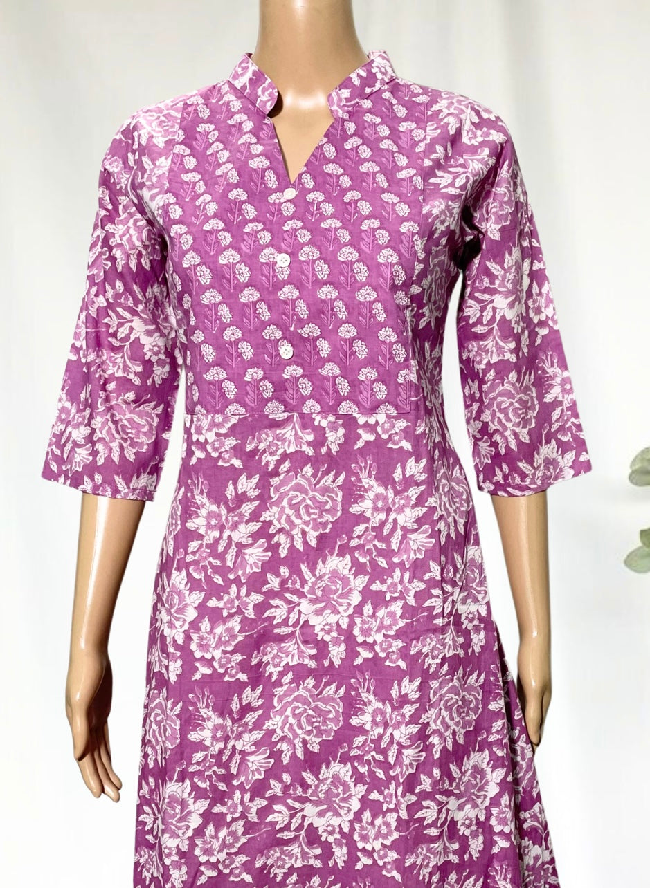 KCA002 Lavender A-Line Anarkali Kurti