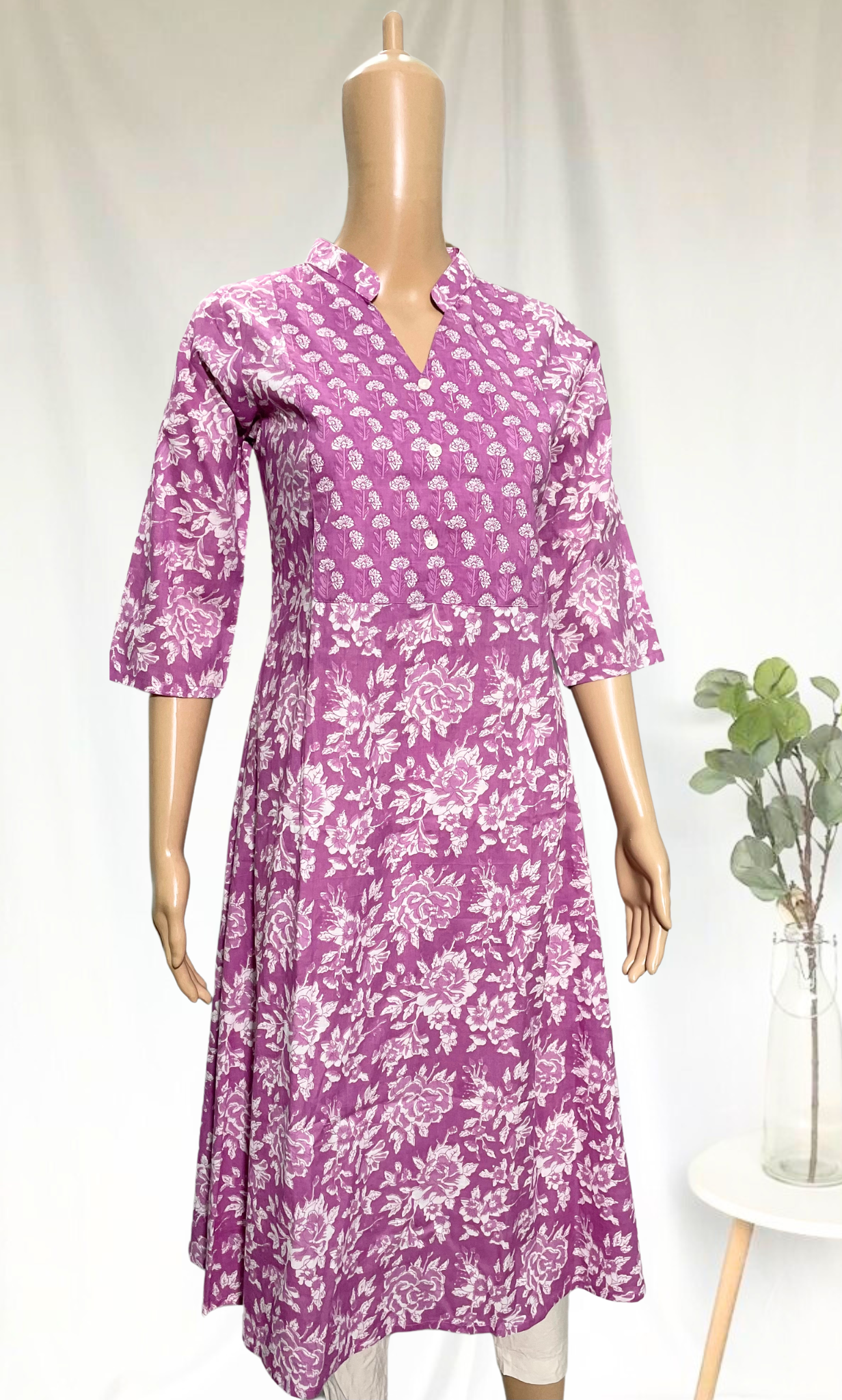 KCA002 Lavender A-Line Anarkali Kurti