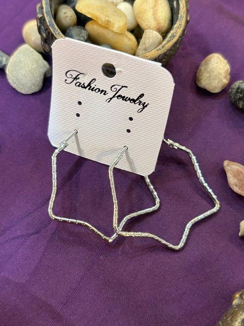 AE013 Silver Finish Hoop Earrings