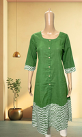 KCA004 Green A-Line Anarkali Kurti
