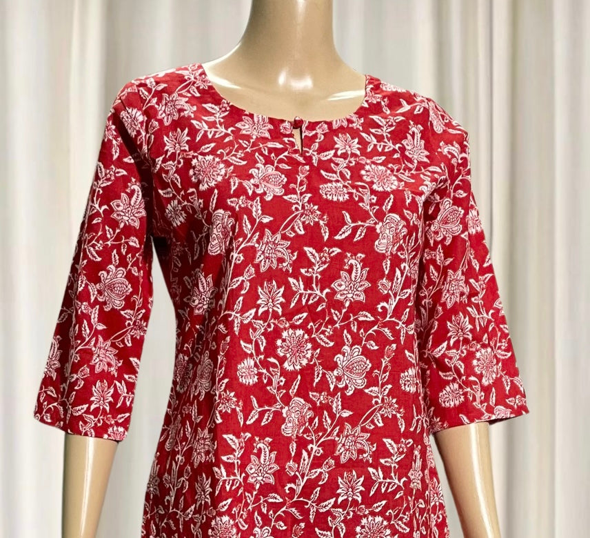 SKC002 Floral Cotton Short Top