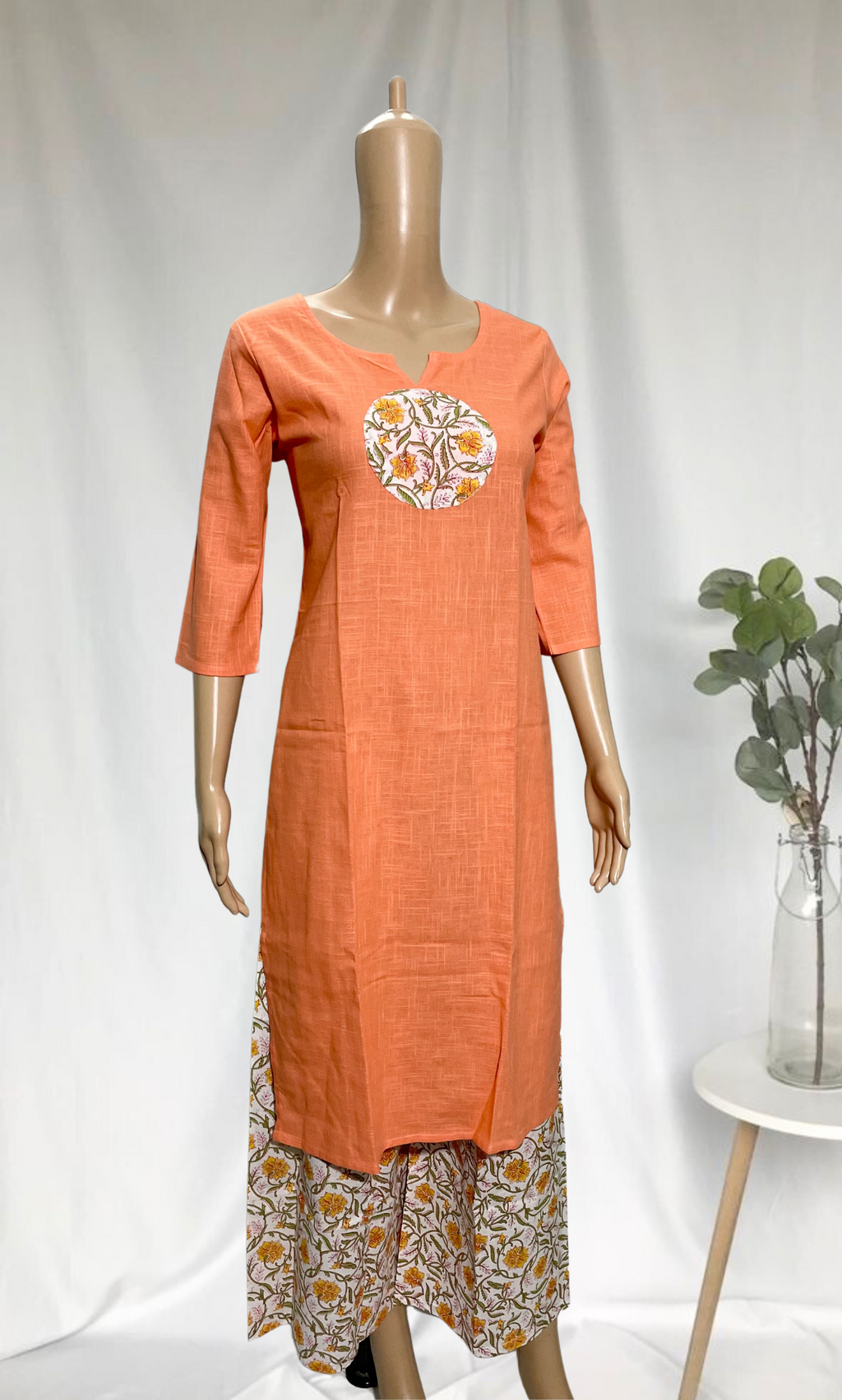 KS041 Cotton Slub Kurti Set (2 pc)