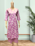KS008 Pure cotton Lavender Kurti Set (2pc)
