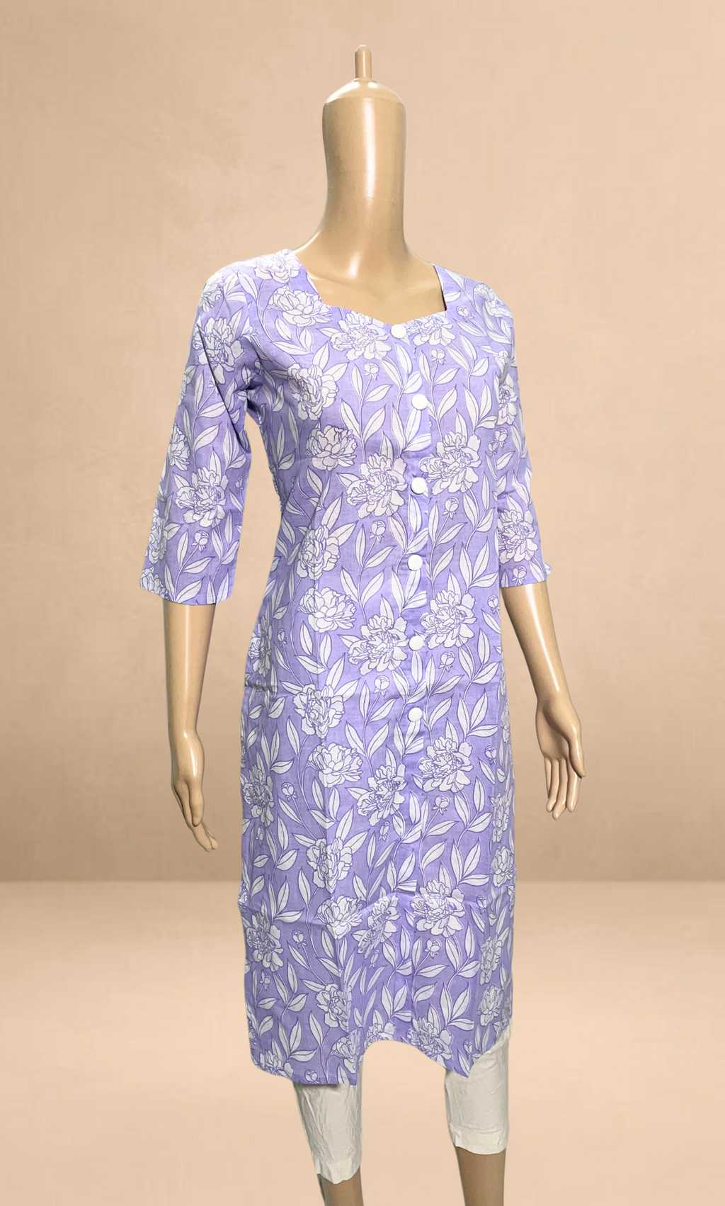 KC0022 Floral Side-Cut Kurti