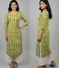 KC0082 Pure Cotton Mehendi Green Kurti