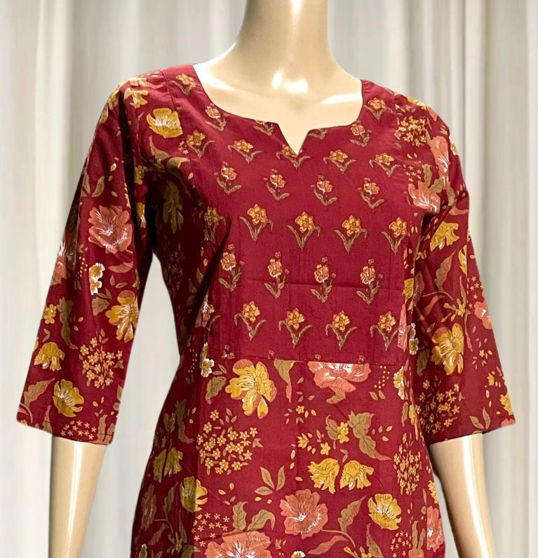 SKC003 Floral Cotton Short Top