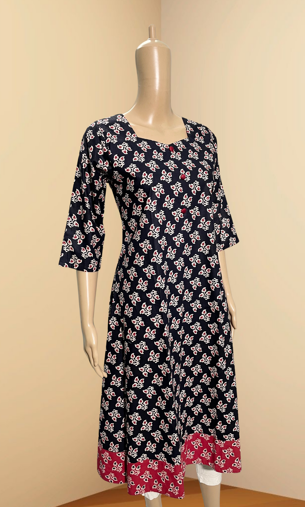 KCA006 Black A-Line Anarkali Kurti