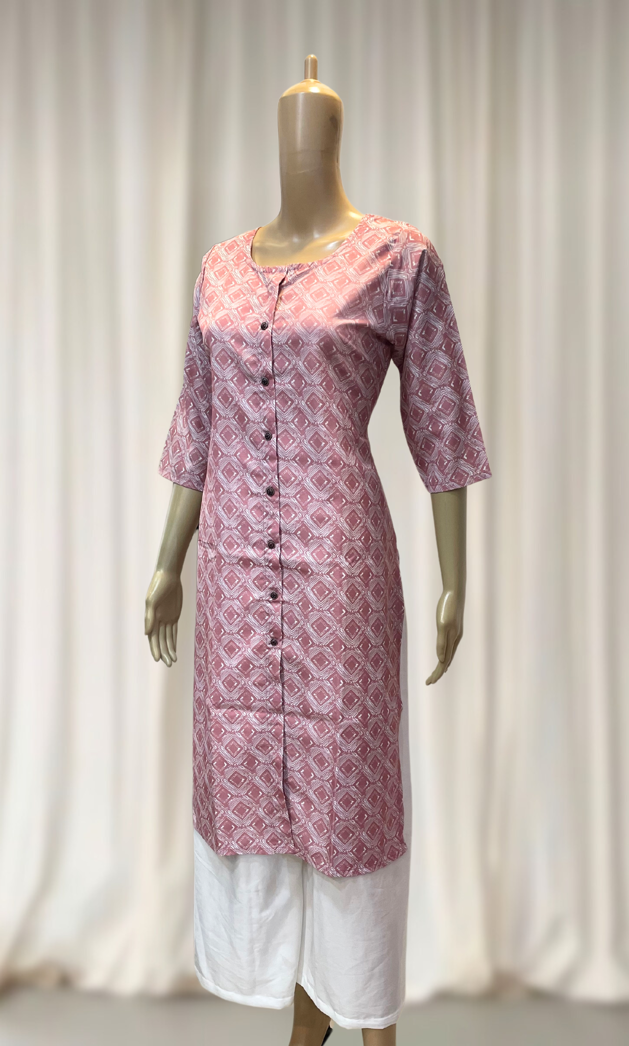KC0025 Baby Pink Digital Printed Kurti