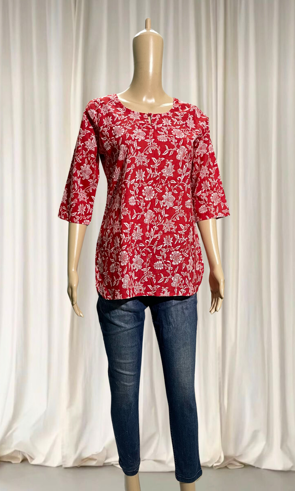 SKC002 Floral Cotton Short Top