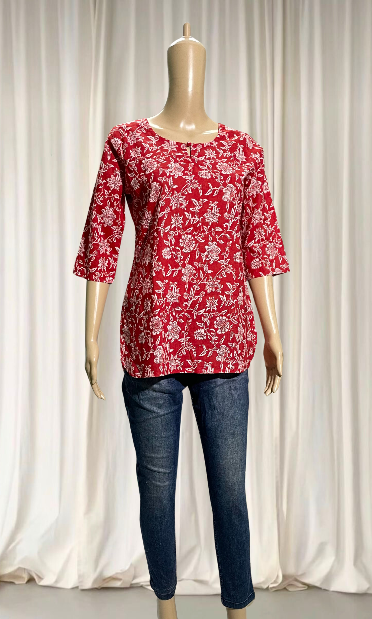 SKC002 Floral Cotton Short Top