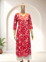 KCA012 Alia Cut Pink floral  Kurti