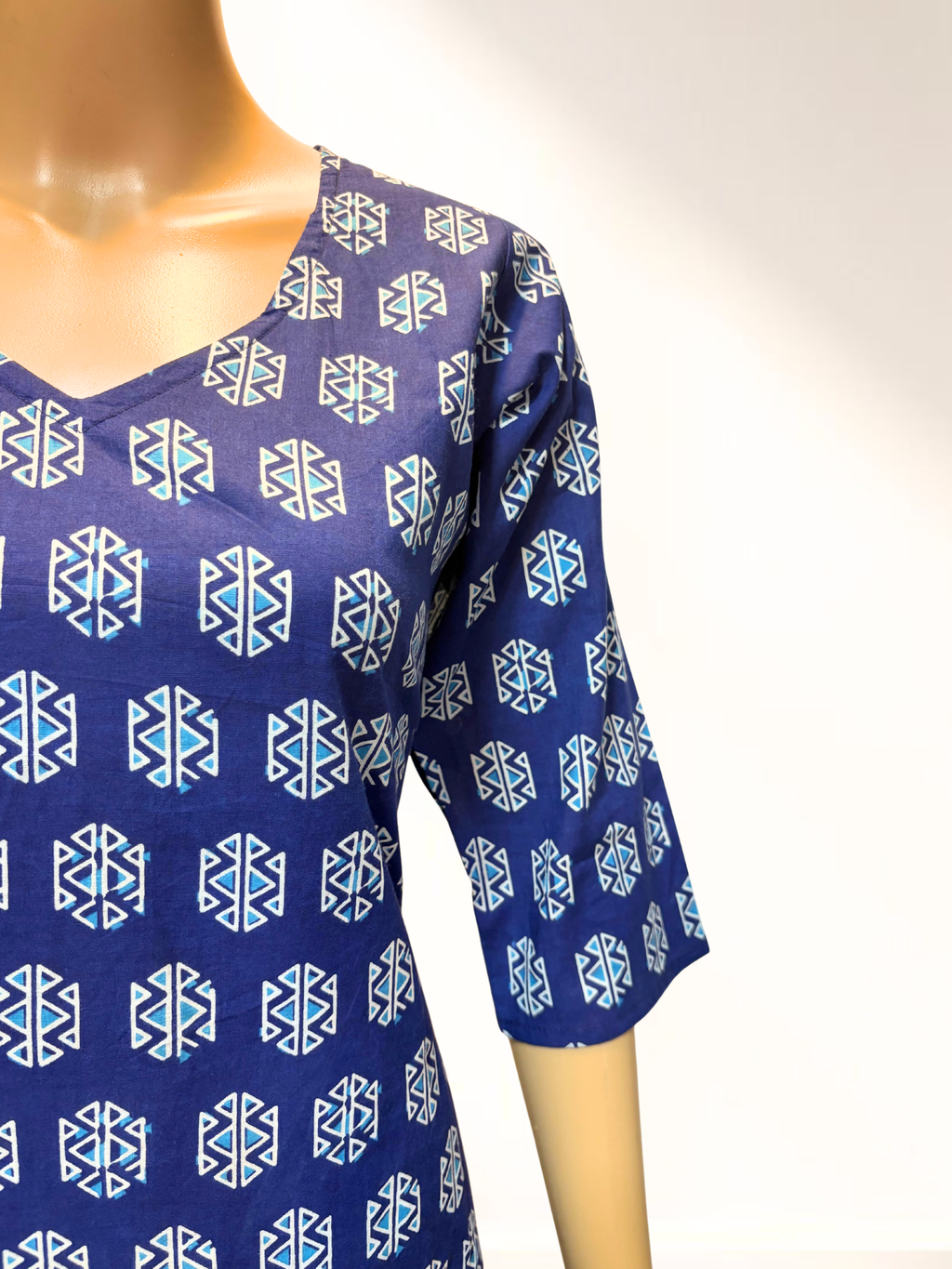 KCA013  Pure Cotton ink blue Aline  Kurti