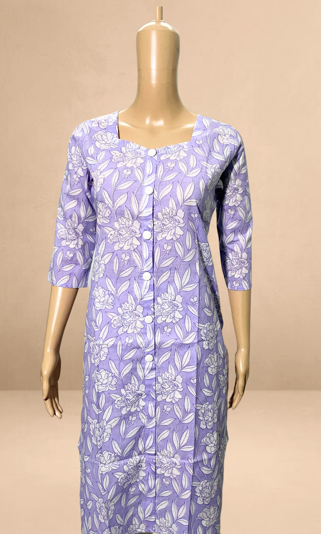 KC0022 Floral Side-Cut Kurti