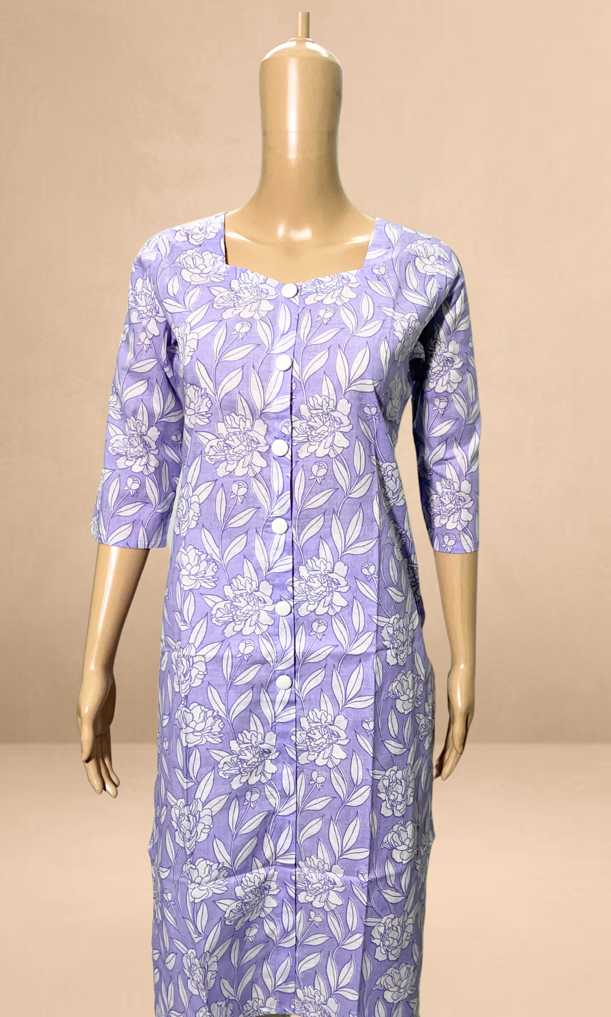 KC0022 Floral Side-Cut Kurti