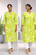 KC007 Pure cotton Floral Kurti