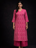 KC0084 Pure cotton Pink collared kurti