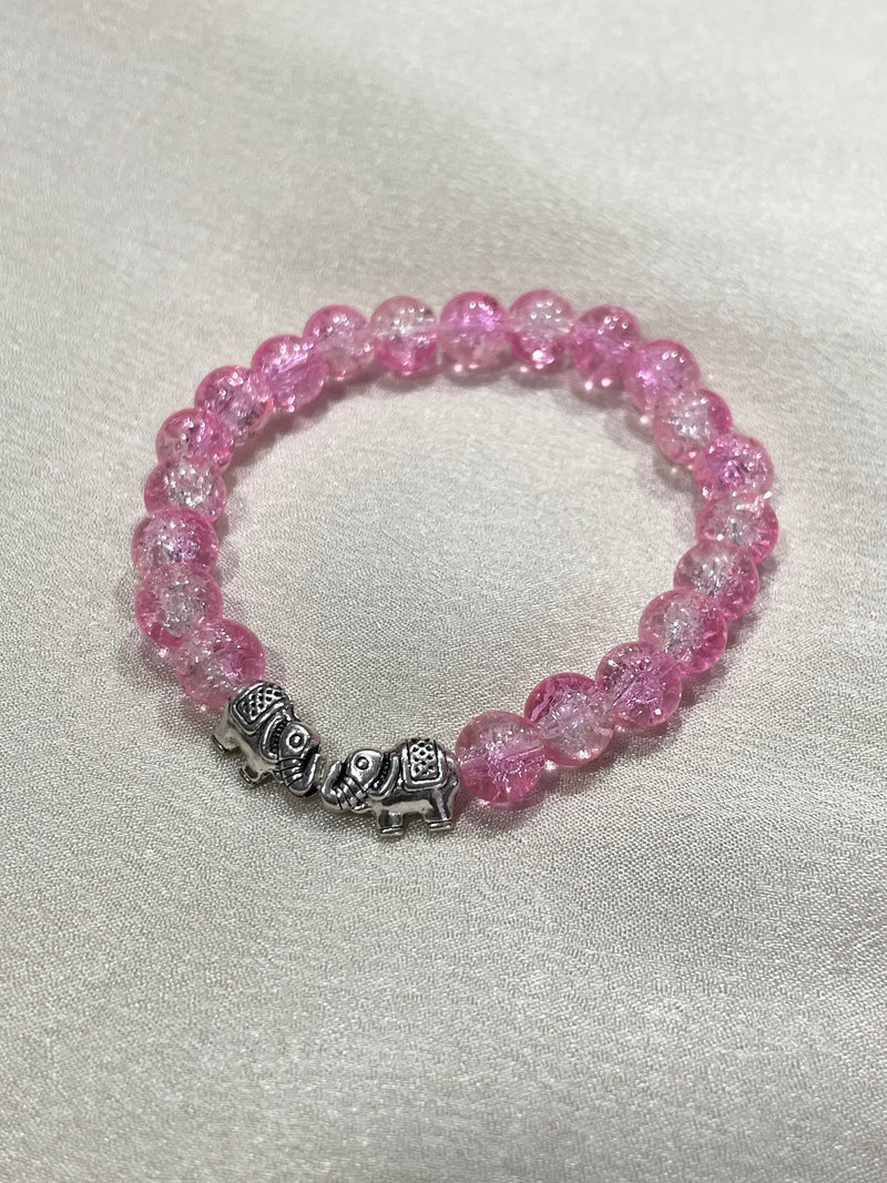 Light pink shiny beads bracelet