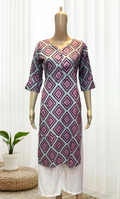 KC0027 Pink & Grey Digital Printed Kurti