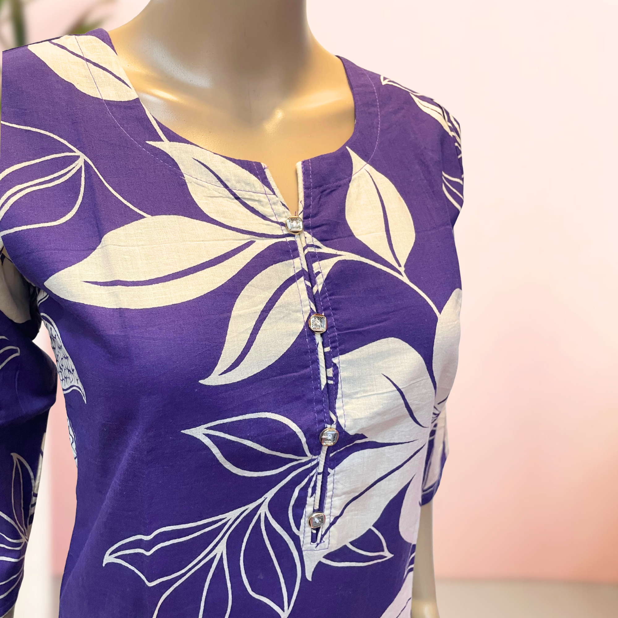 KC0019 Pure cotton printed floral Kurti