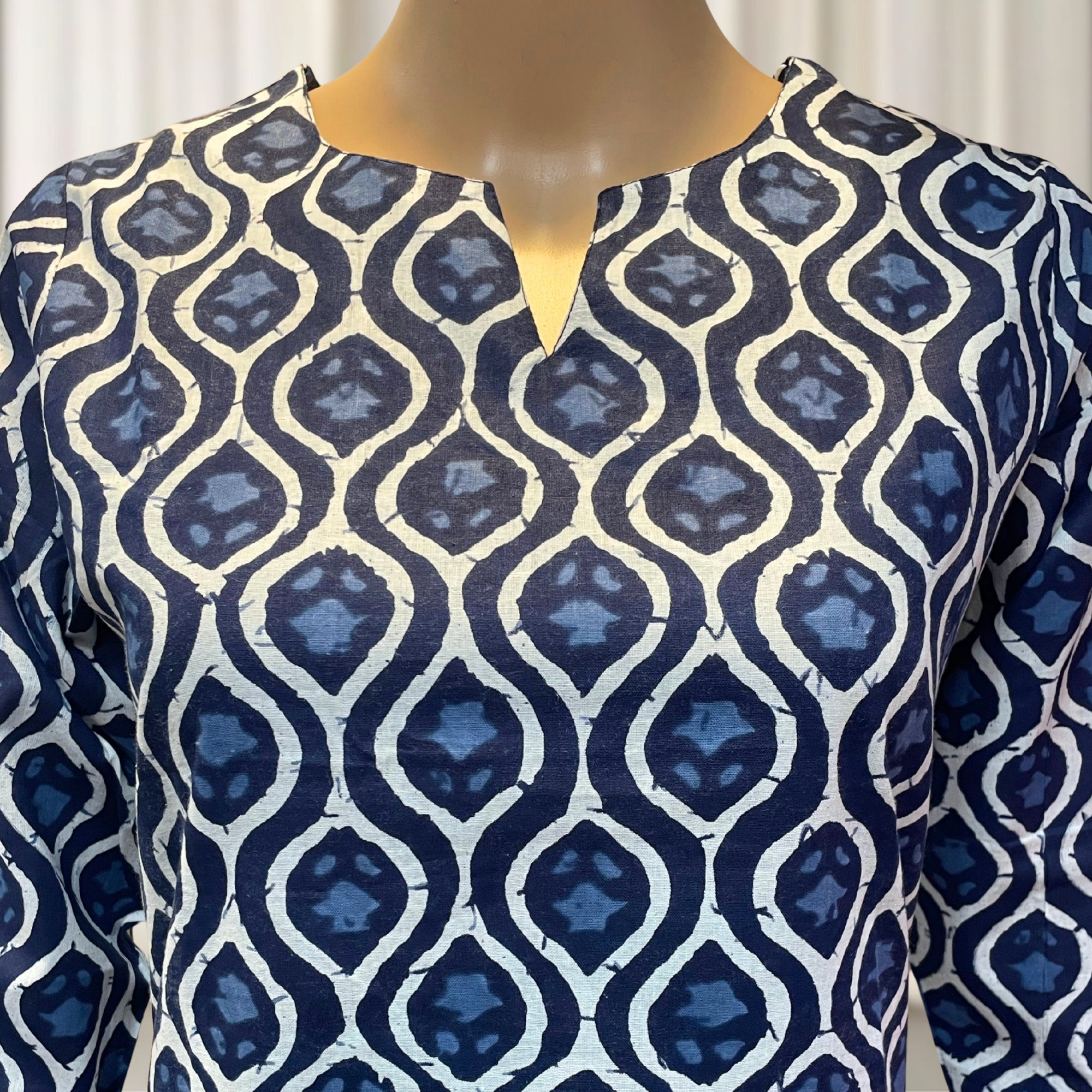 KC004 Pure Cotton Printed Indigo Color Kurti