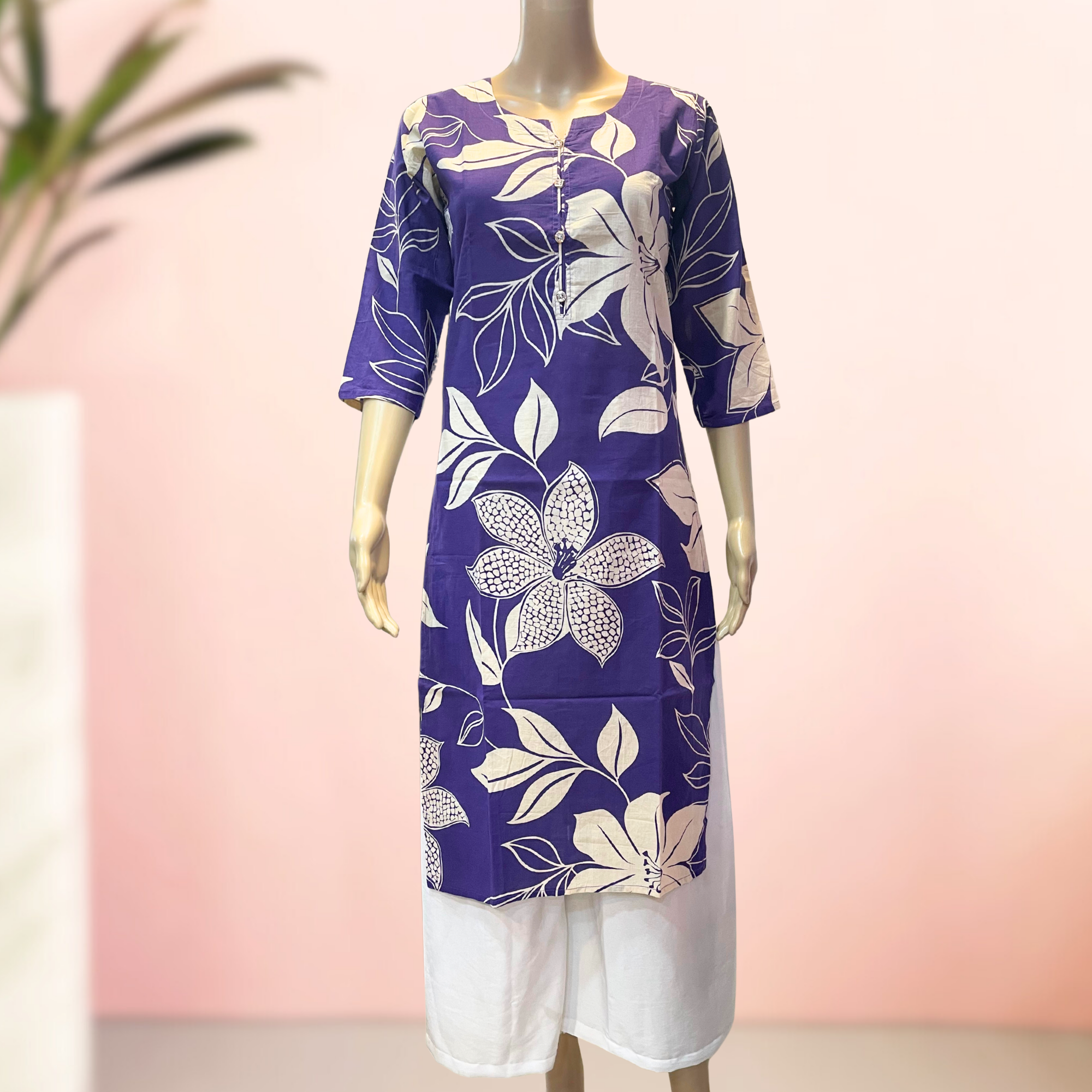KC0019 Pure cotton printed floral Kurti