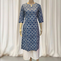 KC004 Pure Cotton Printed Indigo Color Kurti